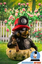 Maulwurf Detlef Große Gartenfigur mit LED-Licht solarbetrieben Gartenzwerg NEU