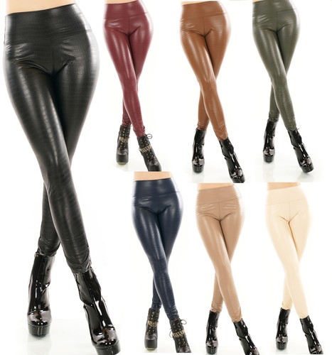 Damen wetlook lederlook - damen,