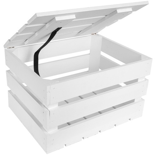 Holzkiste mit deckel weiß - holzkiste,