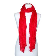Knitterschal Halstuch Schal XXL Halstuch Schal Rot Paprika Seide 180x90cm Crinkl