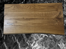 Waschtisch Platte Holzplatte massiv Holz Aufsatzbecken Naturkante Eiche Dunkel N