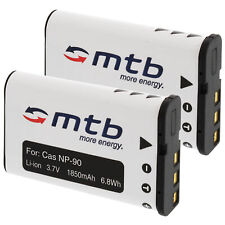 2 Akkus NP-90 NP90 für Casio Exilim EX-FH100, EX-H10, EX-H15, EX-H20G