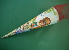 DDR Zuckertüte Mädchen Katze Bücher rosa Schultüte Einschulung Geschenk 50 cm