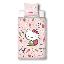 Hello Kitty Bettwäsche Blütenzauber 135x200 80x80 Wende Mikrofaser Öko-Tex