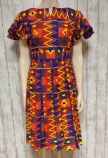 Damen festliches Kleid vollgefütert afrikanische Baumwolle Größe 42