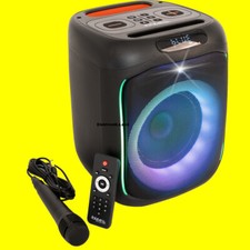 CUBE180 LED-Effekt Musik Party Lautsprecherbox 180W m.Akku+Netzadapter +Mikro+FB