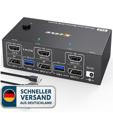 8K@60Hz Dual Monitor KVM | USB 3.0 4-Port Switch