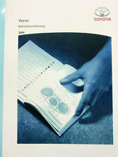 Toyota Verso Bedienungsanleitung Handbuch Bordbuch 2009