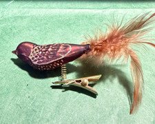 Christbaumschmuck  Vogel  Bird Weihnachtsschmuck Glas  Lauscha Braun Kugel 6cm