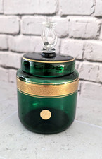 Theresienthal Concord Bonboniere Glasdose+Deckel grün Mintonborte 24 K Goldrand