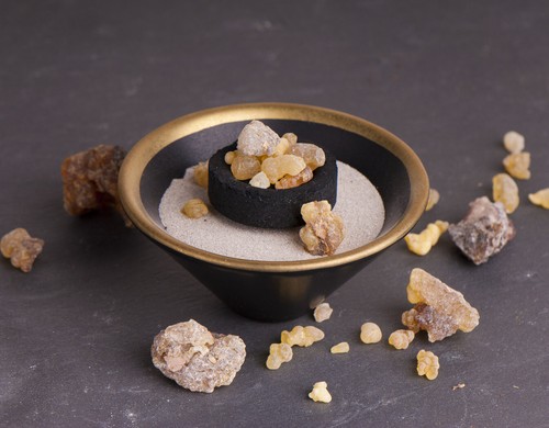 Räucherschale schwarz gold - **räucherschale,
