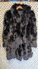Pelzmantel schwarz/braun