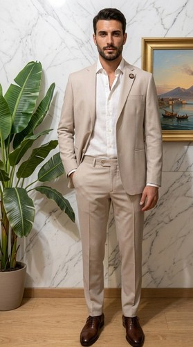 Herren kleid beige elegant - herren,