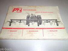 Bedienungsanleitung mit Ersatzteilliste PZ Zweegers Rotorheuer Heugerät 