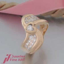 Ring - Herzform mit 23 Brillanten (Diamant) ges.ca.0,60ct - 18K/750 Gelbgold