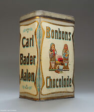 ALTE Blechdose - Bonbons + Chocolade...Carl Bader Aalen - wohl um 1910 !!