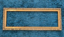 Seltener Antik Art Deco Bilderrahmen Gold Länglich FM: 40,5 x 13,3 cm