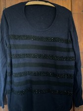 Edler Clements Ribeiro Pullover Strick  Pulli Steine Gr. XL 48 Blau Wie Neu