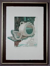 Ernst Wahrmut Mayer>Colazione<Grafik/Kunstdruck mit Rahmen hinter Glas # A-199