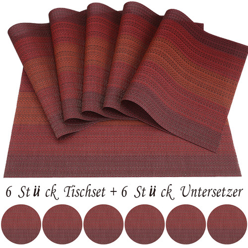 12er set tischset pvc platzset - set,