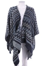 Ohne Label Poncho Alpaka ONE SIZE Blau-Töne