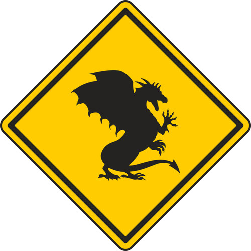 Aufkleber achtung drache 8 - achtung,