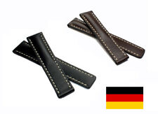 22mm Deutsch für Breitling 20mm & 18mm Faltschließe Rind Russland Lederband