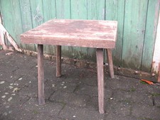 Bank Tischchen Hocker Holz alt