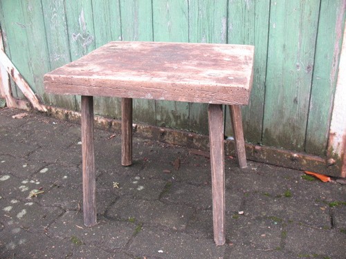 Bank tischchen hocker holz alt - tischchen,