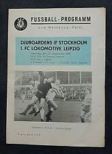 Orig. Programm 1966 1.FC Lok Leipzig Djurgardens Stockholm DDR Sverige program