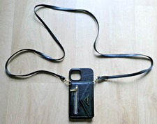 iPhone X Handy Hülle mit Band Schutzhülle Seil Schnur Case zum umhängen PU Leder