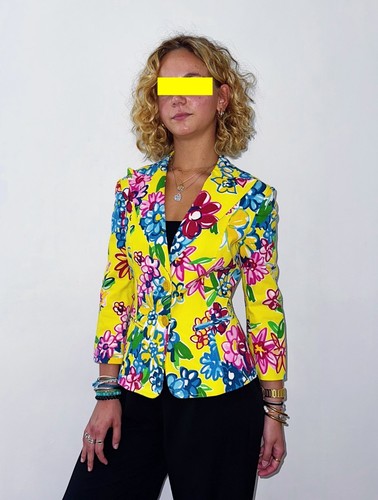 Vintage blazer jacke gelb - gelb, mit