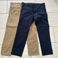 2 Chino Hosen Herren  Mey & Edlich Gr.26 Slim Fit Dunkelblau und Braun/Beige