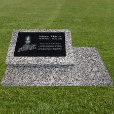 Grabstein Grabplatte Grabmal Gedenkstein - Granit - Wunsch Gravur 60x40cm -gg48s