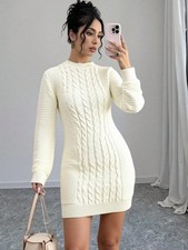 Damen Lässig Zopfmuster