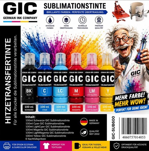 600ml gic sublimationstinte - 600ml,