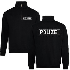 POLIZEI  1/4 Zip Sweatshirt Pullover verschiedene Shirtfarben  / Druckfarben P3