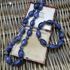 925 Sterling Silber Sodalith Schmuckset Natur Blau Halskette & Armband Edelsteine