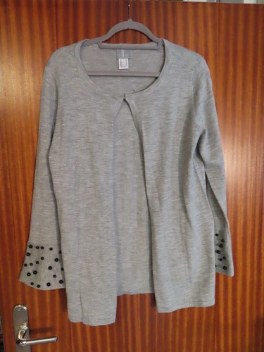 Strickjacke damen grau perlen - damen,