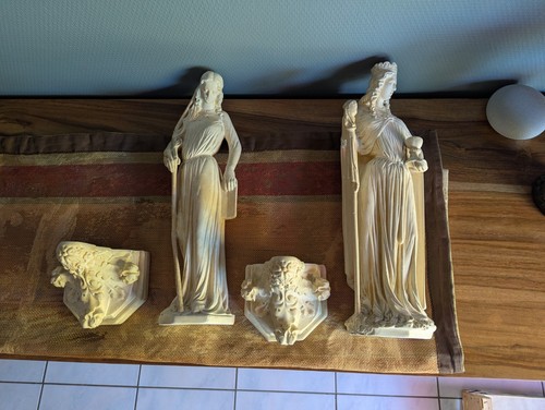 Gothische gips statuetten paar - gips-statuetten,