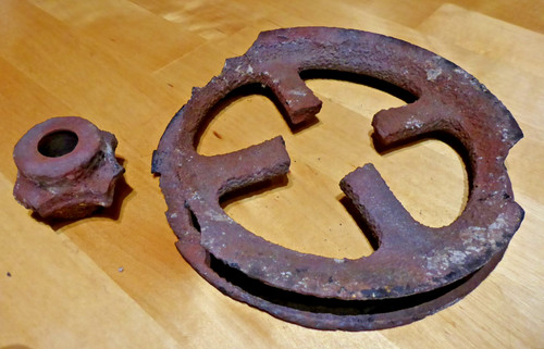 Antike seilrolle gusseisen - gusseisen, –