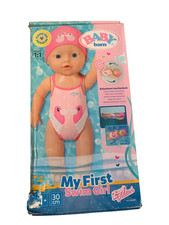 BABY Born My First Swim Girl, Aufzieh-Badepuppe, Wasserfest, Funktioniert Ohne B