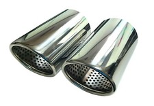 Auspuffblende Endrohr Doppelrohr 2x 76mm für BMW E60 E61 520 523 525 530 535