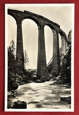 Foto AK Schweiz um 1925 Albulabahn Landwasserviadukt mit Eisenbahn  ( 72244