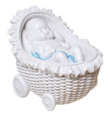 Baby Spardose BLAU Kinderwagen Geschenk zur Taufe Geburt