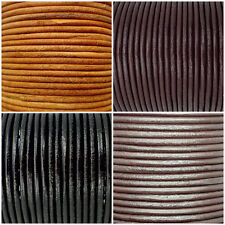 LEDERBAND 1MM 1,5MM 2MM 3MM LEDERSCHNUR LEDERRIEMEN RUND LEDER LEATHER SCHWARZ