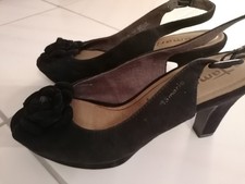 Tamaris Pumps Sandaletten High Heels Gr. 40 Schwarz Plateau Neu Leder 