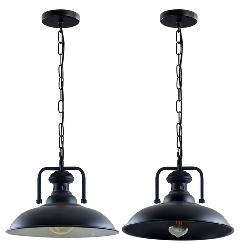 Schwarze metall pendelleuchte - schwarze,
