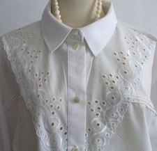 Landhaus Bluse in Weiss , Gr