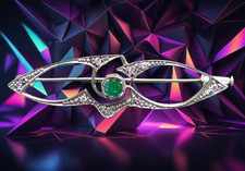 I Brosche I Echt 585 Weißgold